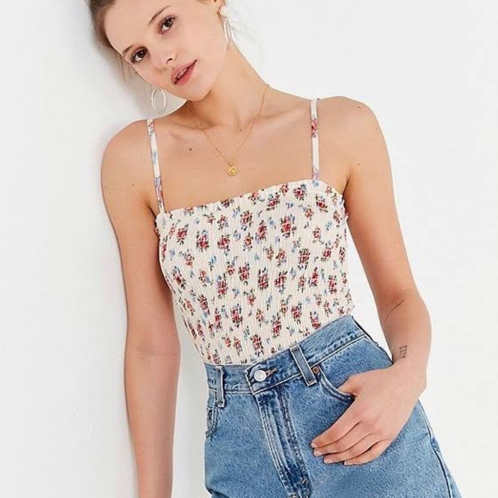 Urban outfitters out from under floral ribbed bodysuit